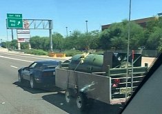 Updated: Chevrolet Corvette Hauling a Bomb on the Highway: No Tailgating