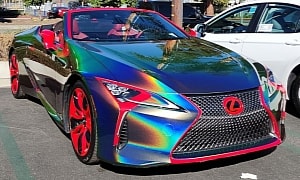Custom-Wrapped Lexus LC 500 Looks Like Unicorn Puke