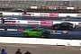 Dodge Challenger Demon Drags Charger Hellcat, One Feisty Mopar Gets Mauled Hard