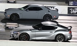 Dodge Hellcat Takes Victory After Toyota Supra Suddenly Brakes Mid-Race