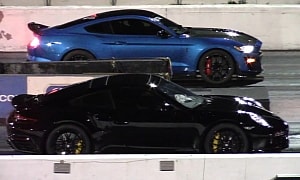 Ford Mustang Shelby GT500 Races Porsche 911 for 1/4-Mile Supremacy