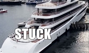 Here's $175 Million Superyacht 'Viva' Stuck Against a Florida Bridge