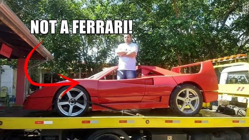Dentist built a Ferrari F40 replica out of scrap five years ago, and is still paying for it 