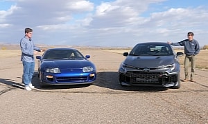 Mk4 Toyota Supra Turbo Drag Races GR Corolla, Both Clock 15s