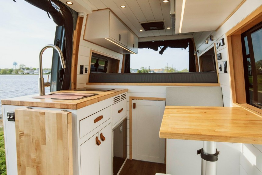 The Heron Is a Custom, Off\-Grid\-Ready Camper Van With a Cozy, Rustic Design The Heron Is a Custom, Off\-Grid\-Ready Camper Van With a Cozy, Rustic Design