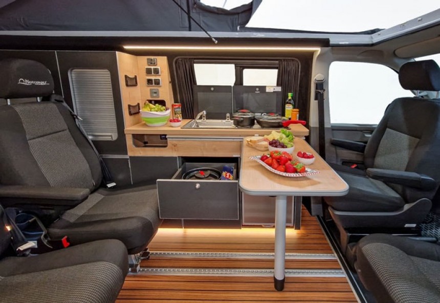 The WV Short van conversion from Wavecamper is a family\-ready RV that retains everyday functionality