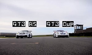 Watch the Porsche 911 GT3 RS Get Thrashed by the Cup Racing Car at Anglesey